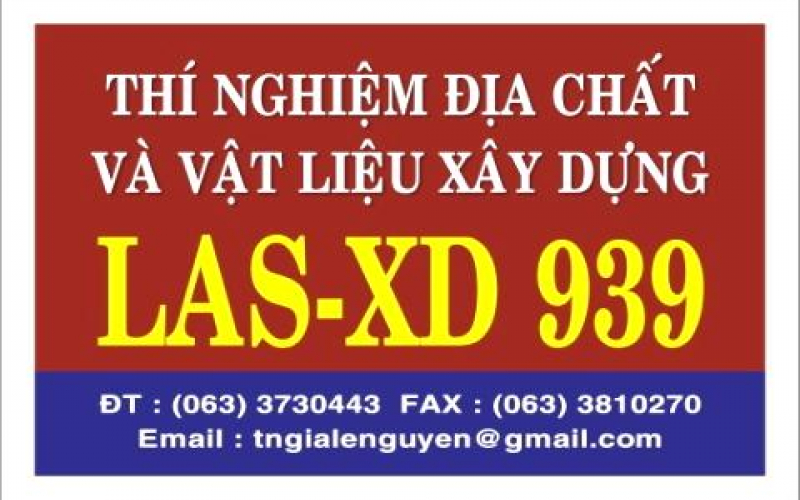 CÔNG BỐ NĂNG LỰC HOẠT ĐỘNG THÍ NGHIỆM CHUYÊN NGÀNH XÂY DỰNG